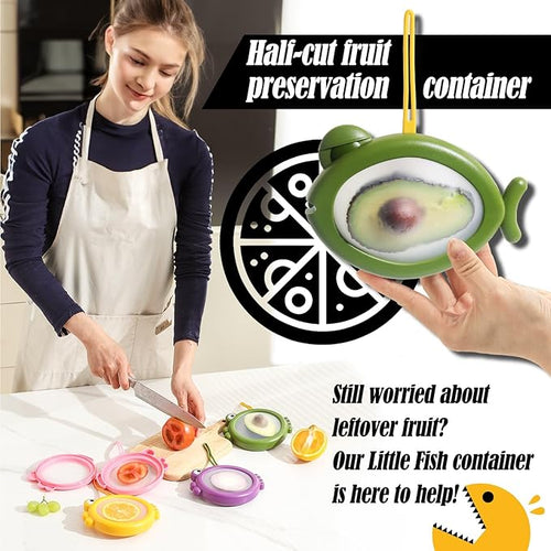 4-Piece Airtight Food Storage Containers Set – Avocado Saver, Onion Keeper, Silicone Kitchen Organizers for Fridge, Reusable & Leak-Proof to Lock in Freshness