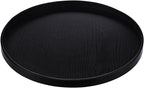 Round Trays Home Decor, 11.8" Large Round Wood Tray for Ottoman, Large Tray for Ottoman Coffee Table Candle Holder, Wooden Serving Decorative Trays for Home Kitchen