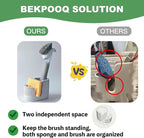 2-in-1 Diatomite Sponge Holder for Kitchen Sink, Quick-Drying Sponge and Dish Brush Holder, Absorbent Stone Sink Caddy Organizer, Light-Gray