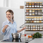 Magnetic Spice Rack for Refrigerator Seasoning Organizer for Spice Fridge Shelf storage Magnetic Shelf with Hook for Oven(6pack) (4Pack-Cut out-bronze)