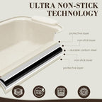Baking Pans Set Nonstick, Stackable Bakeware Sets with Silicone Handles, AIVIKI 22 Pieces Oven Pan for Cooking Including Baking Cookie Sheet with Rack, Roast Pan, Cake Pan, Loaf Pan, Muffin Pan, Cream
