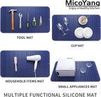 MicoYang Silicone Dish Drying Mat for Multiple Usage,Easy clean,Eco-friendly,Heat-resistant Silicone Mat for Kitchen Counter or Sink,Refrigerator or Drawer Liner Navy Blue 4XL 32 inches x 18 inches