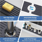 Fast Drying Kitchen Sink Splash Guard, Durable Stone Kitchen Faucet Mat, Water Absorbing Stone Tray for Sink, Diatomite Faucet Mat for Kitchen Sink, Stone Drying Mat for Kitchen and Bathroom Counter