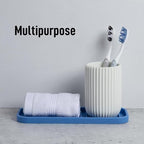 Zulay Kitchen (9x3.5) Silicone Sponge Holder for Kitchen Sink - Flexible Multipurpose Soap Tray Sponge Holder - Sink Organizer Tray for, Bathroom, Makeup, Trinkets & More (Provence Blue)
