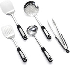 Stainless Cooking Utensils,Heavy-Duty Thickened Cooking Utensils,Kitchen Tools Include Solid & Slotted Spatula,Soup Ladle,Egg Whisk,Tongs,Skimmers