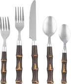 Cambridge Silversmiths 20-Piece Estelle Bamboo Flatware Set