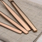 Berglander 20 Piece Titanium Rose Gold Plated Stainless Steel Flatware Set, 20 Pieces Silverware Set, Copper Color Cutlery Sets, Service for 4 (shiny Copper)