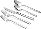 Essen Flatware Set for 8, 40-Piece 18/10 Stainless Steel Silverware Set, Modern Cutlery Set with Mirror Finish, Dishwasher Safe Kitchen Utensil Set, Mother’s Day Gift