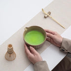 Matcha Whisk Set, Matcha Set Includes Ceramic Matcha Bowl, Matcha Whisk and Holder, Bamboo Scoop, Sifter, Scoop Rest and Tea Towel - 7 Pcs Matcha Making Kit for Matcha Lover and Tea Ceremony