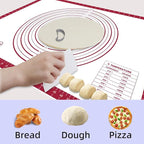 Pastry Dough Mat Silicone Baking Mats for Rolling Out Dough,Kneading Sheet,Silicone Sheet for Kitchen Counter red, 24 * 32in