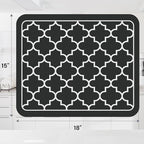 WISELIFE Dish Drying Mat Super Absorbent Drying Mat Large Dish Drying Mats for Kitchen Counter Easy Clean Dish Mat Kitchen Drying Mat15"x 18" Stylish Black