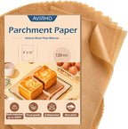 Parchment Paper Baking Sheets, 9x13IN Precut Non-Stick Parchment Paper for Baking, Grilling, Air Fryer, Steaming-Unbleached Parchment Sheets for Bread Cup Cake Cookie And More, 120 Sheets