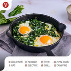 Victoria 6.5-Inch Cast Iron Skillet, Pre-Seasoned Cast-Iron Frying Pan with Long Handle, Made in Colombia
