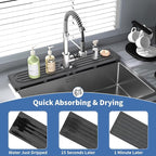 Fast Drying Kitchen Sink Splash Guard, Durable Stone Kitchen Faucet Mat, Water Absorbing Stone Tray for Sink, Diatomite Faucet Mat for Kitchen Sink, Stone Drying Mat for Kitchen and Bathroom Counter