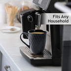 MIAMIO - Coffee Mugs set of 6 / Coffee Cups - 6 x 14 Oz Ceramic Mugs - Large Coffee Mugs - Microwave & Dishwasher safe - Palmanova Collection (Black)
