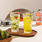 Ribbed Drinking Glasses with Lids & Straws, Leak-Proof 20oz and 15oz Glass Cups, 2PCS Glass Tumblers, Ideal for Home, Office, Outdoor Use