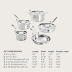 All-Clad D5® Stainless Steel Core 10 Piece Cookware Set- Made in USA- The Upgrade for Supremely Even Heat- Includes Frying Pans, Saucepan, Sautépan, Stockpot -Oven Safe & Induction Compatible