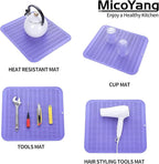 MicoYang Silicone Dish Drying Mat for Multiple Usage,Easy clean,Eco-friendly,Heat-resistant Silicone Mat for Kitchen Counter or Sink,Refrigerator or Drawer Liner Light Purple 2XL 24 inches x 18 inches
