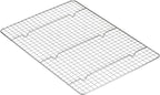 Amazon Basics Ceramic Nonstick Baking Sheets & Cooling Rack Set, Dishwasher Safe, Oven Safe, Half Sheet Size, Gray, 2-Pack