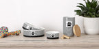 Bone Dry Ceramic Stripe Paw Pet Bowls Collection, Dishwasher Safe, Medium, 6x2, Black 2 Count