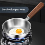 IMEEA 5.5-Inch Egg Pan Omelet Pan SUS304 Stainless Steel Mini Sauce Pan with Wooden Handle