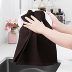 Homaxy 100% Cotton Waffle Weave Kitchen Dish Towels, Ultra Soft Absorbent Quick Drying Cleaning Towel, 13 x 28 Inches, 12-Pack, Dark Brown