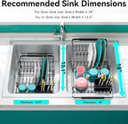Urackify Expandable in Sink Dish Drying Rack - Adjustable Dish Rack Over Sink, Rustproof Dish Drainer for Kitchen Counter, Dish Strainer with Utensil Holder, Fit Kitchen for 13"-18"