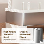 Sink Caddy, Stainless Steel Sink Caddy with Brush Holder, Kitchen Sink Caddy Dishcloth Rack and Holds Soap Dispenser, Sink Organizer Auto-Drain Rustproof Countertop Organizer (White)