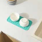 MicoYang Silicone Dish Drying Mat for Multiple Usage,Easy clean,Eco-friendly,Heat-resistant Silicone Mat for Kitchen Counter or Sink,Refrigerator or Drawer Liner Mint S 12 inches x 6 inches