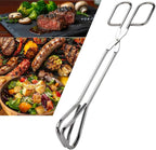 11" Heavy Duty Stainless Steel Kitchen Scissor Tongs with Comfortable Ergonomic Grip, Heat Resistant Tongs for Cooking & BBQ, Set of 2