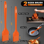 Walfos 600℉ Heat Resistasnt Pastry Brushes, BPA Free Silicone Basting Brush for Cooking, Spread Oil Butter Sauce for Baking Kitchen BBQ Grill, Dishwasher Safe, 2 Size (Large and Samll)