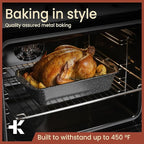 Nonstick Loaf Pan Set Pack of 2, 10.2" & 11" Large Baking Bread Pan, Oven Safe Up to 450°F, PFOA, PFOS, PTFE Free, Space Saving Stackable Design, Stain Resistant, Dishwasher Friendly, Gray Marble