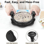 10" Pro Chicken Shredder Tool Twist Large for Kitchen, BPA-Free Food-Safe Meat Grinder, Visible Chicken Breast Meat Shredder with Strong Anti-Slip Bottom & Ergonomic Handle, Black