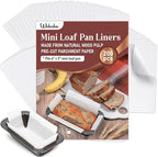Webake 200Pcs Unbleached Parchment Paper Mini Loaf Pan Liners for 6x3 Small Banana Bread Pan, Original Precut, Non Toxic Baking Papers