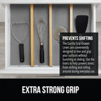 GORILLA GRIP powerGRIP Drawer Shelf and Cabinet Liner, Thick Strong Hold, Non-Adhesive Liners Protect Kitchen Cabinets and Cupboard, Bathroom Drawers, Easy Install, Breathable Mat, 24" x30', Gray