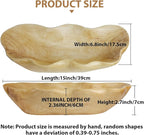 BTEOBFY Wooden Fruit Bowl Handcrafted Wood - Natural Fruit Basket for Kitchen Counter Display, Decorative Bowl for Apples, Oranges, Pineapples (15 Inch)