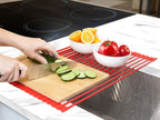Zulay Kitchen Large Roll Up Dish Drying Rack - Heavy Duty Silicone Wrapped Steel Rods Over Sink Dish Drying Rack - Versatile Roll Up Sink Drying Rack & Trivet - Red,20.5 inches x 13 inches