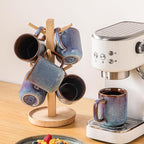 vancasso Coffee Mugs Set of 6, 12 Oz Ceramic Coffee Cups with Handle, Ceramic Unique Glaze Coffee Cup for Cappuccino, Latte, Tea, Cocoa, Dishwasher & Microwave Safe Gift Sets, Blue, Series ONION