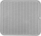 MicoYang Silicone Dish Drying Mat for Multiple Usage,Easy clean,Eco-friendly,Heat-resistant Silicone Mat for Kitchen Counter or Sink,Refrigerator or Drawer Liner Grey 2XL 24 inches x 18 inches