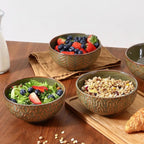Sureasy 25 oz Ceramic Cereal Bowls Set of 4, 5.9 Inch Green Soup Bowls for Kitchen, Perfect for Soup, Pasta and Salad, Microwave & Dishwasher Safe