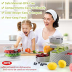 LUXEAR Fresh Produce Vegetable Fruit Storage Containers 3Piece Set, BPA-free Fridge Storage Container, Partitioned Salad Container, Fridge Organizers, Used in Storing Fruits Vegetables, Gray
