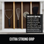 GORILLA GRIP powerGRIP Drawer Shelf and Cabinet Liner, Thick Strong Hold, Non-Adhesive Liners Protect Kitchen Cabinets and Cupboard, Bathroom Drawers, Easy Install, Breathable Mat, 12" x30', Chocolate