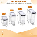 FreshKeeper Food Dispenser Set, Airtight Food Storage Container with Lid 1.5L,2PCS BPA-FREE Plastic Pantry Organization Canisters for Nuts Quinoa Coffee and More Dry Food in Kitchen