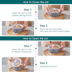 vancasso 36 oz Ceramic Bowls with Lids Set of 4, 6 Inch Food Storage Containers & Prep Bowls for Leftovers, Soup, Cereal, Meal Prep, Office Lunch, Microwave & Dishwasher Safe, Series SIMI