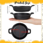 20 Pack Mini Cast Iron Skillets 5 x 5 x 1.3 Inch Cast Iron Pan Small Ramekin Set Black Casserole Dish Cookware Oven Safe Mini Skillets for Kitchen Indoor Outdoor Picnic
