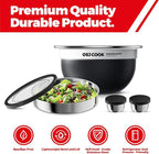 18/8 Stainless Steel Salad Bowl Kit - 74oz, Salad Bowls to go for Lunch, Comes with 1.7oz Condiment Container and Removable Tray for Organization - Leak-Proof, Dishwasher Safe (Black)