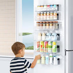 Magnetic Spice Rack for Refrigerator, Kitchen Organizer and Storage Shelf, Clear (6 Pack)…