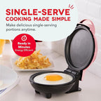 Dash Mini Maker Griddle - Compact Griddle for Creative Homemade Treats - PTFE nonstick surface, Quick Heat-Up System & Space-Saving Design - Pink