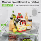 LAMU Lazy Susan Turntable Organizer for Refrigerator Organizers and Storage Fridge Organization, Condiment Organizer for Kitchen, Table Top, Cabinet, Pantry, Countertop, 14.56''x11'', 2 Pack