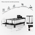 Ewaiira Dish Drying Rack, 304 Stainless Steel Dish Racks for Kitchen Counter, Dish Drainers with Automatic Drainage, Utensil Holder & Cups Holder, Space Saving Kitchen Organizer, Black 16.5''x12.6''